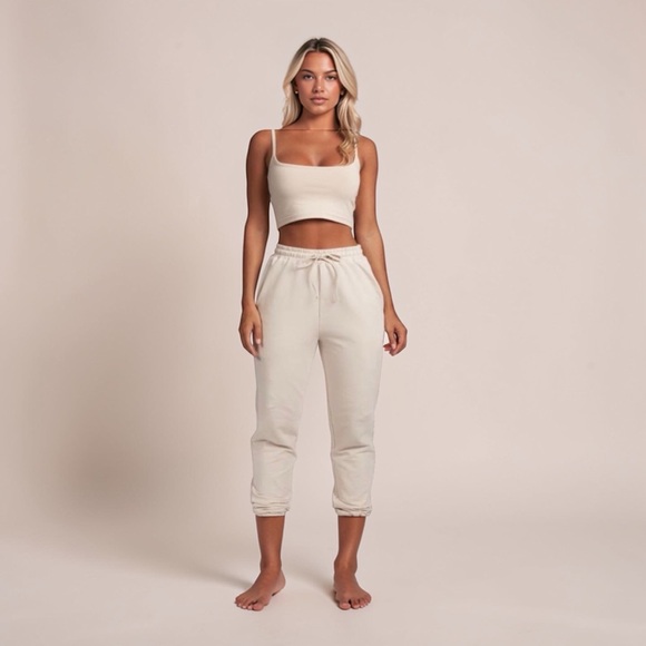 Meshki Cream Drawstring Joggers - Picture 2 of 4